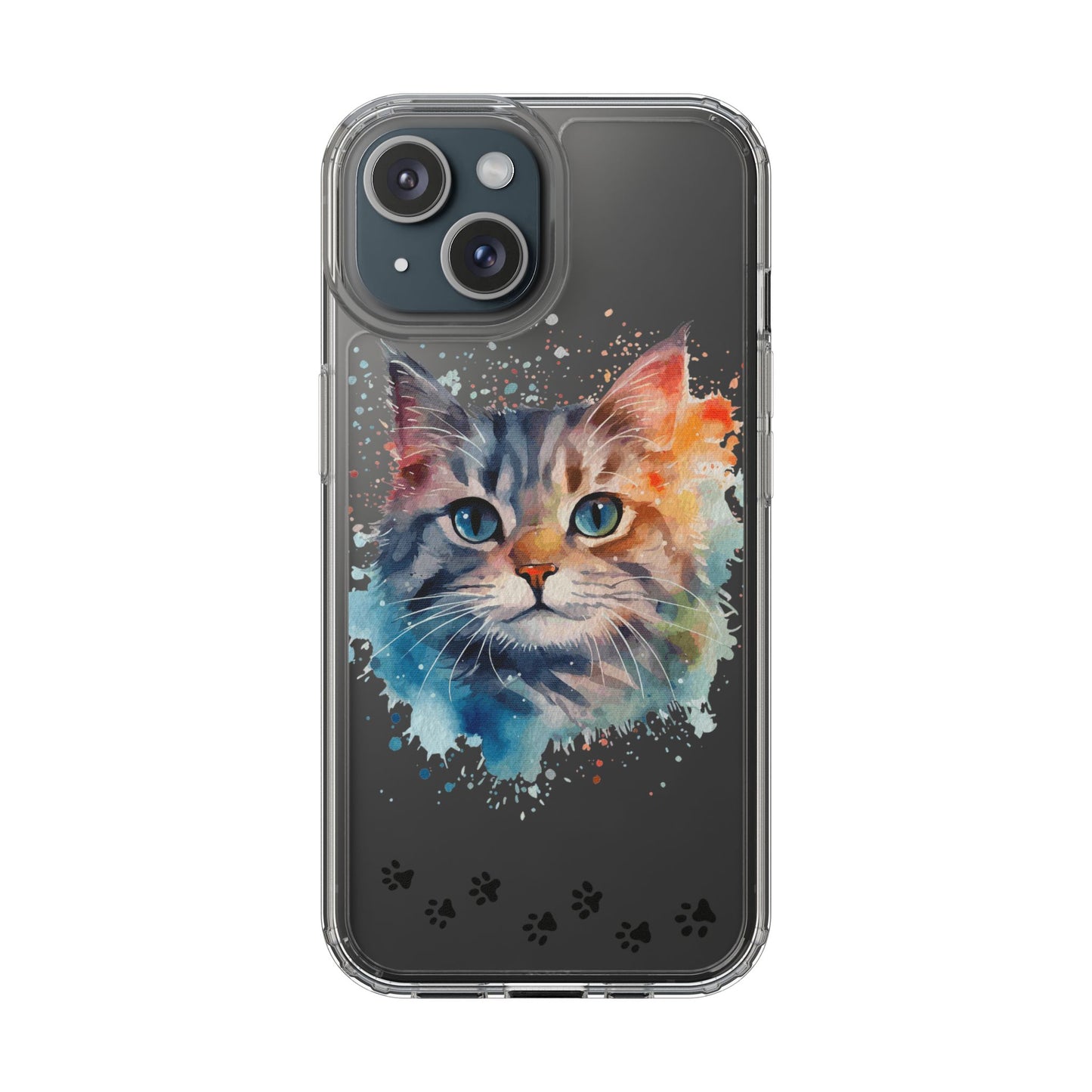 Artistic Cat Clear Case - Colorful Pet Lover Phone Cover