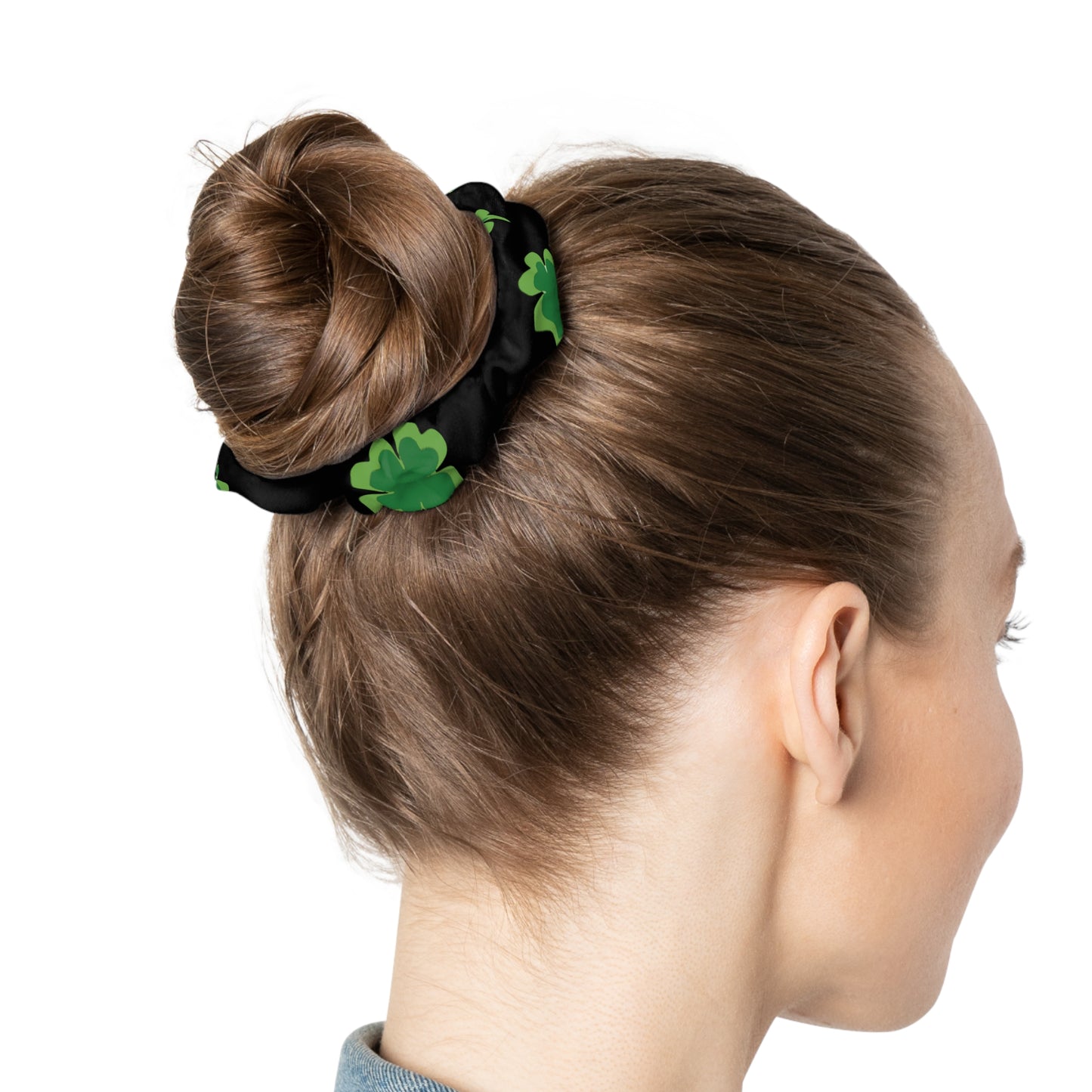 Lucky Clover Green Scrunchie | Stylish Hair Accessory for St. Patrick's Day