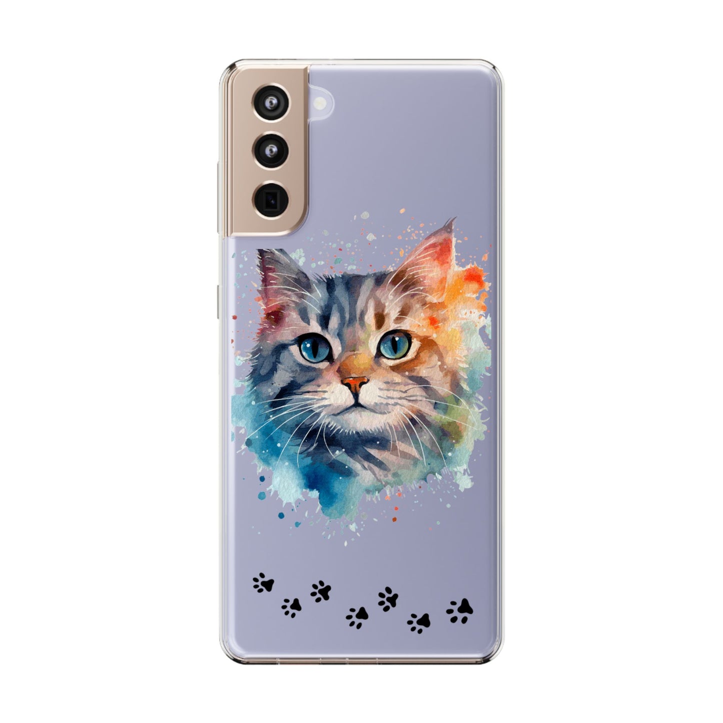Artistic Cat Clear Case - Colorful Pet Lover Phone Cover