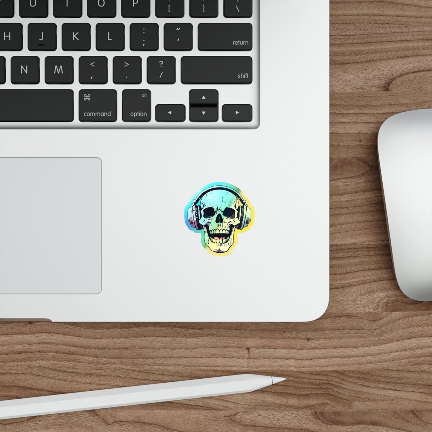 Holographic Skull Headphone Die-Cut Stickers – Bold & Vibrant Decals for Skaters and Music Lovers