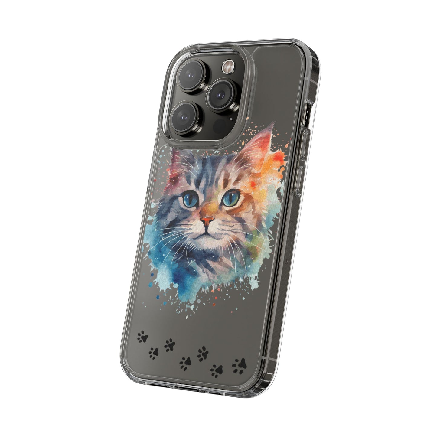 Artistic Cat Clear Case - Colorful Pet Lover Phone Cover