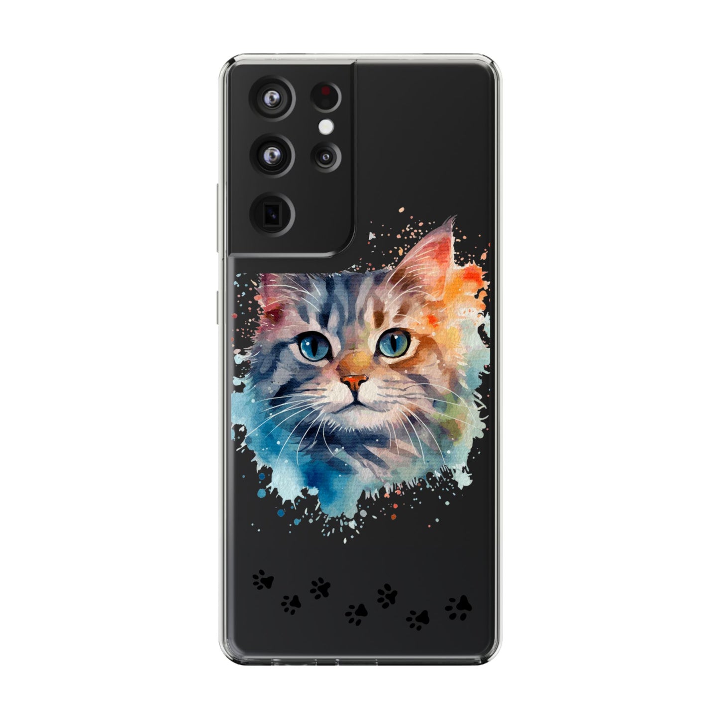 Artistic Cat Clear Case - Colorful Pet Lover Phone Cover