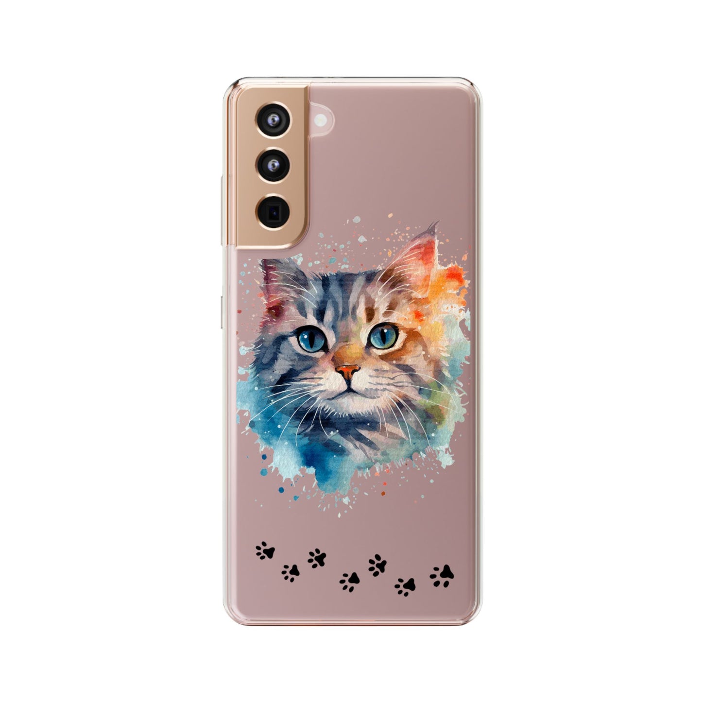 Artistic Cat Clear Case - Colorful Pet Lover Phone Cover