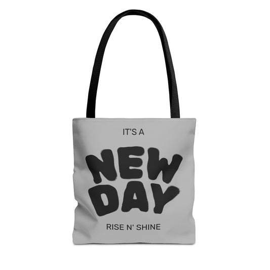 Joyful New Day Tote Bag - Inspirational Quote Carryall