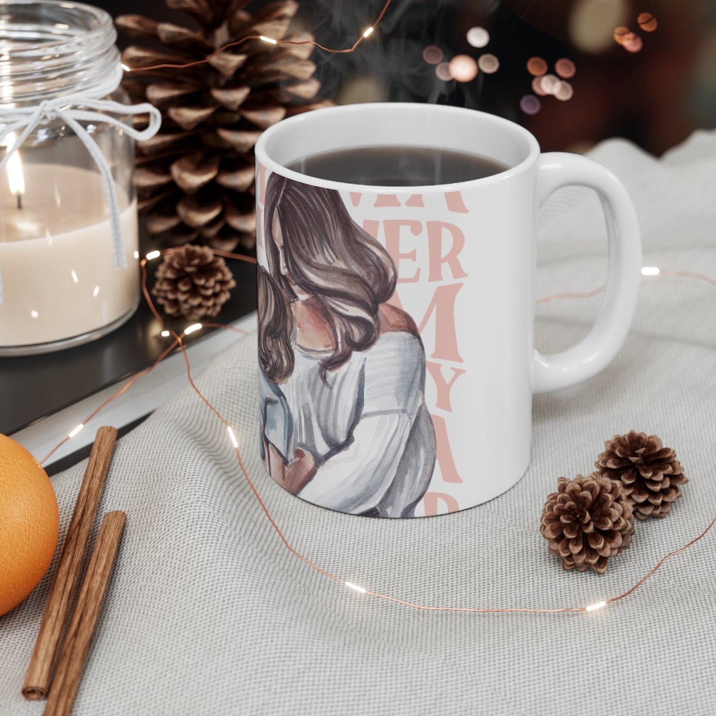 Mommy Love Ceramic Coffee Cup - 11oz & 15oz, Heartwarming Gift for Moms