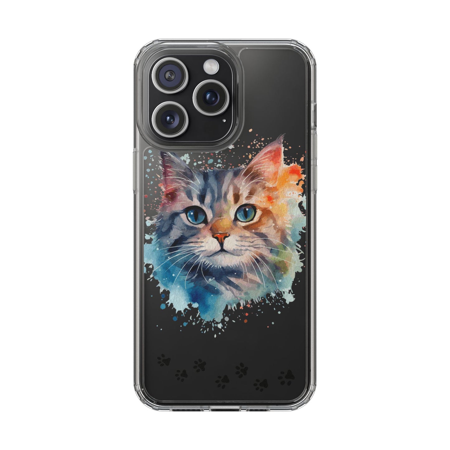 Artistic Cat Clear Case - Colorful Pet Lover Phone Cover