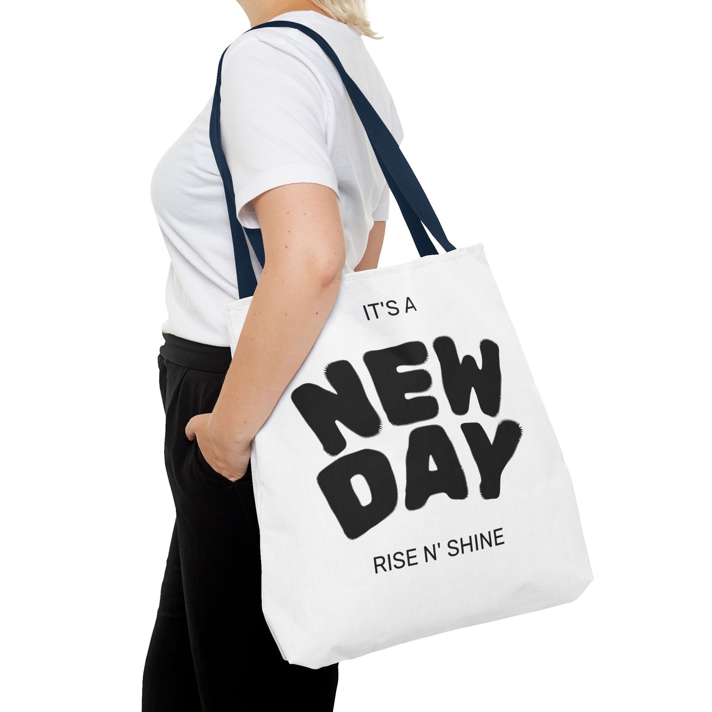 Joyful New Day Tote Bag - Inspirational Quote Carryall
