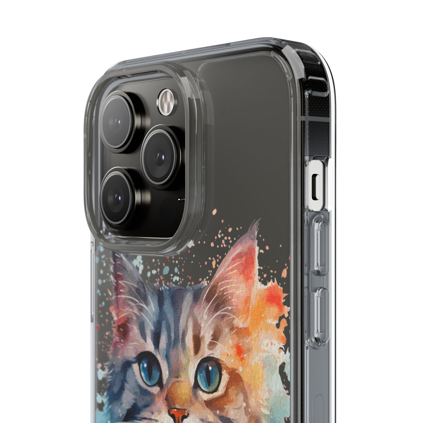 Artistic Cat Clear Case - Colorful Pet Lover Phone Cover