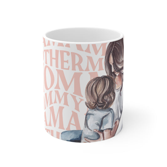 Mommy Love Ceramic Coffee Cup - 11oz & 15oz, Heartwarming Gift for Moms